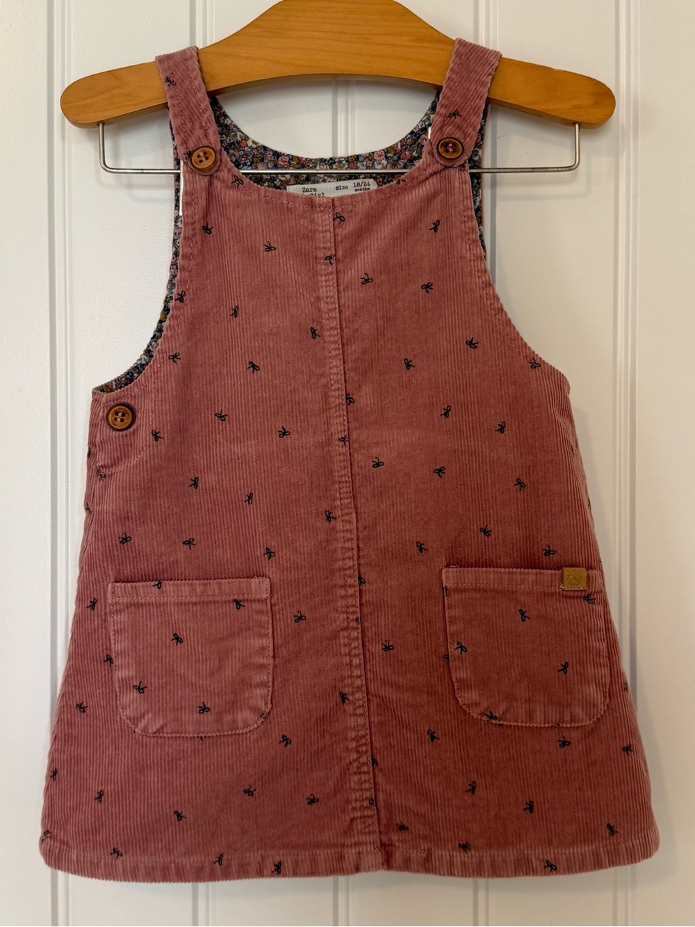 Zara Baby Girl Pink Corduroy Pinafore Dress | 18/24M 🎀